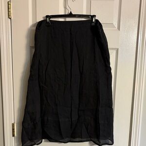 Eileen Fisher Black Maxi Linen Skirt